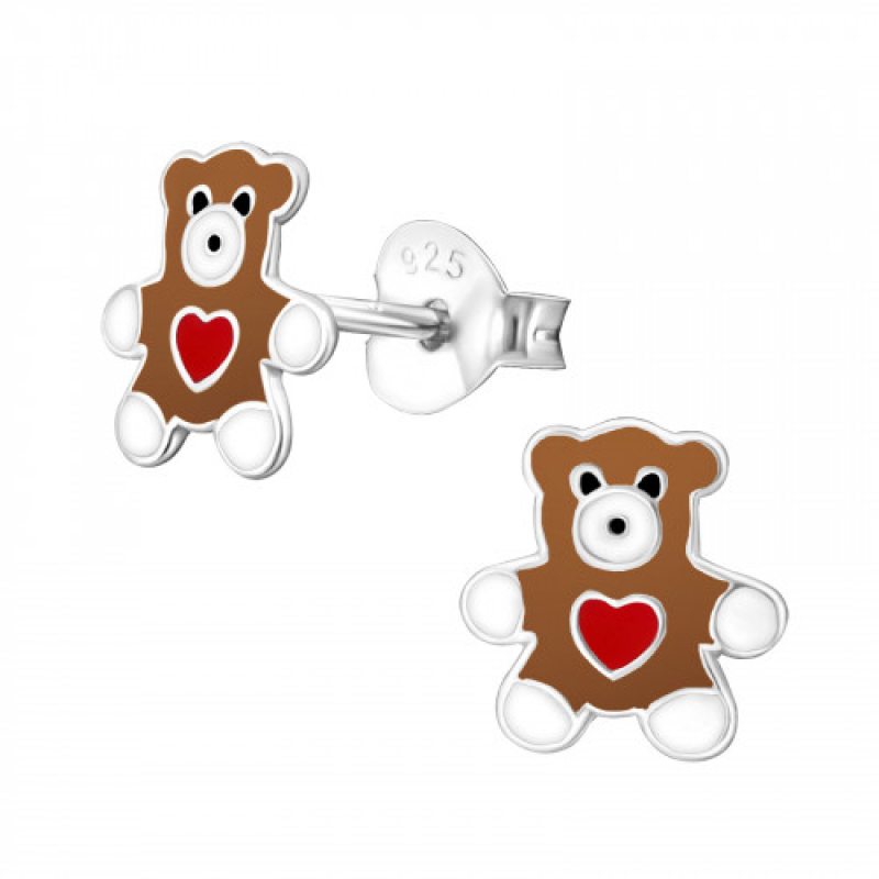 Oorknopjes zilver beer